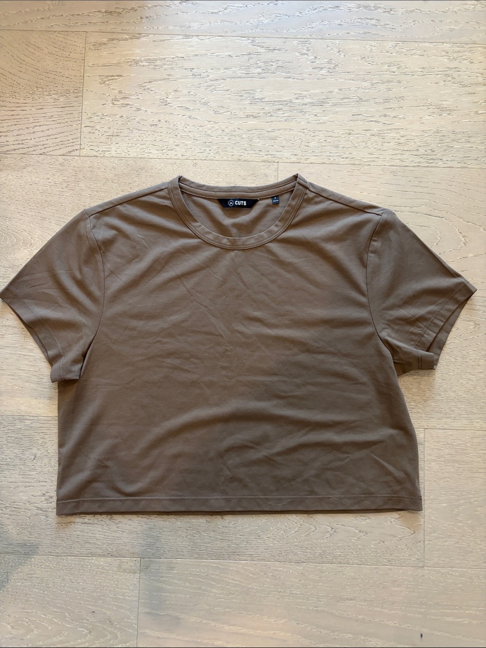 Cuts Clothing Brown Cropped Crewneck Tee